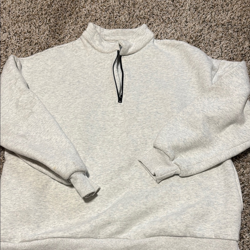 Men's Gray Half-Zip Sweater